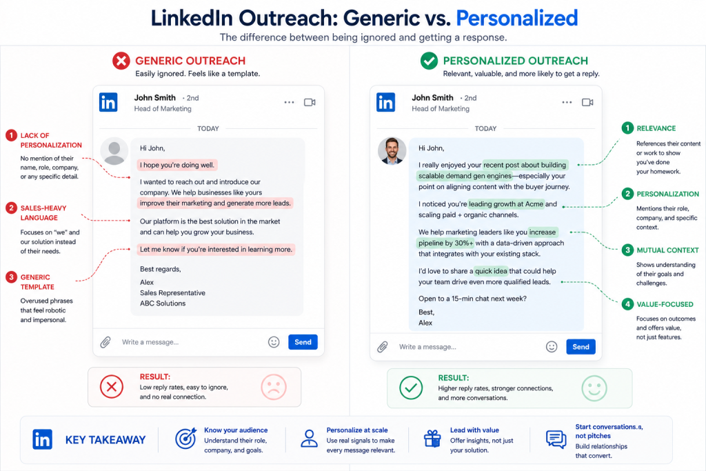 LinkedIn outreach message examples what works and what 