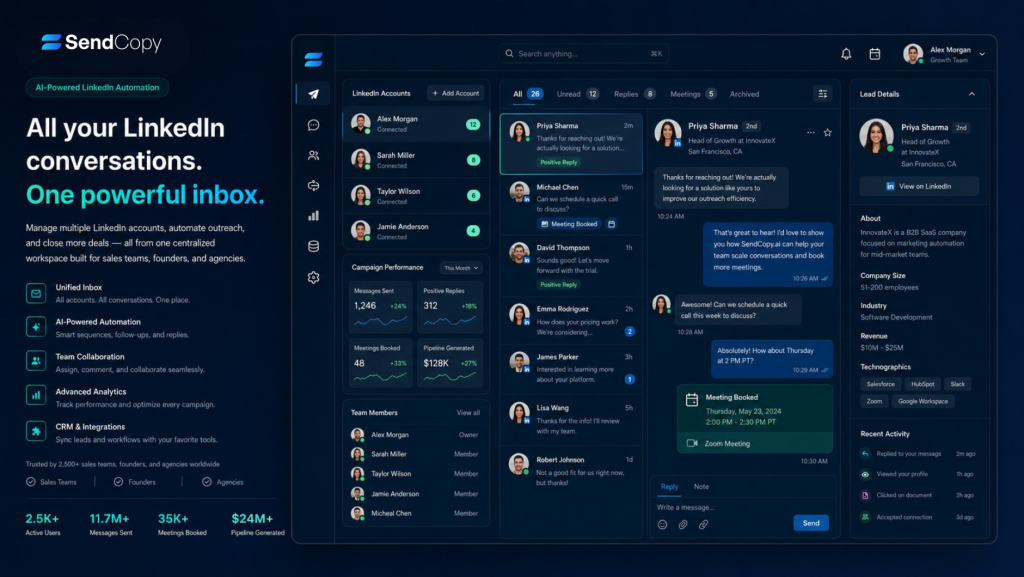 LinkedIn unified inbox for managing multiple accounts and replies in one place